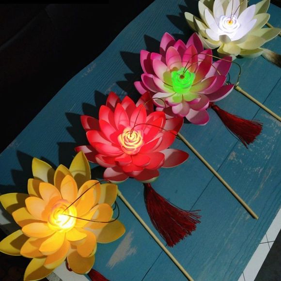 Premium Portable Lotus Lantern | LED Festival Lamp - Picture 5 of 9